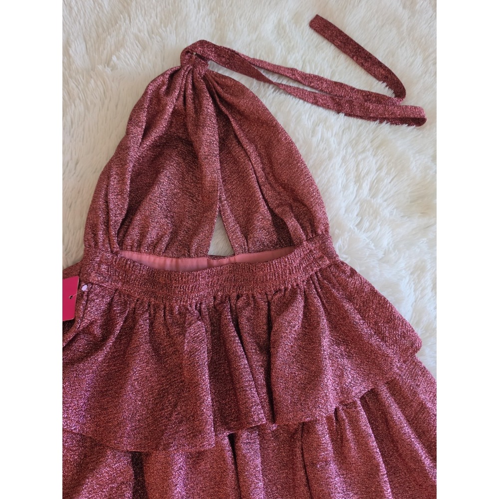 BUDDY LOVE Talia Halter Maxi Ruffle Glitter Long Dress- Valentine - S - Picture 8 of 12